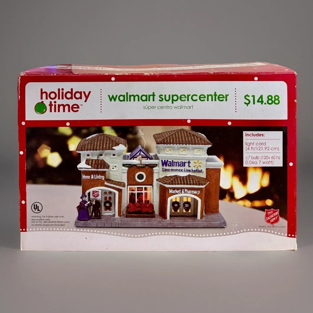 Holiday Time Walmart Supercenter / Salvation Army Light Up Building Tested Works